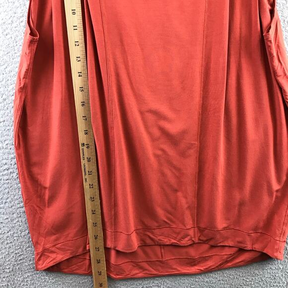 Lululemon Women Modal Pleated Shoulder Tank Top Red Rock Rust Orange Relaxed - Picture 6 of 7
